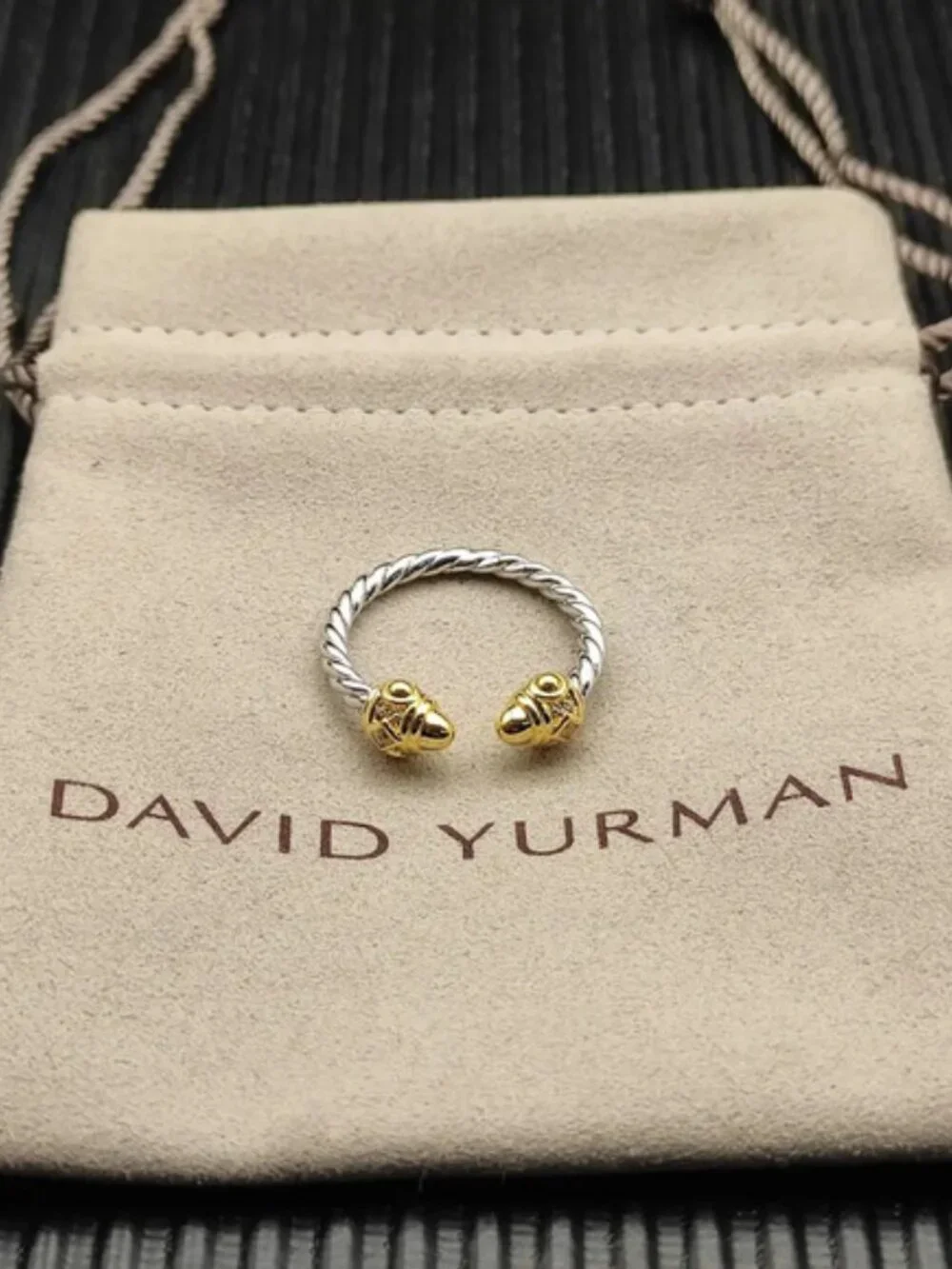 David Yurman Round Toe Two-Tone Revival Ring